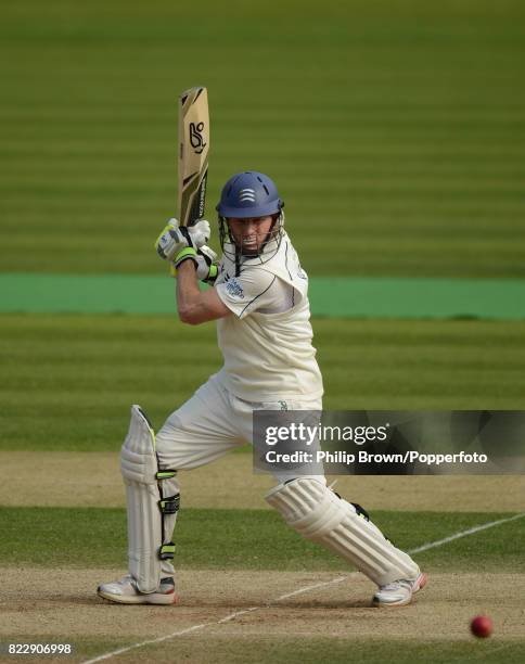 Middlesex captain Chris Rogers batting during his innings of 214 in the County Championship match between Middlesex and Surrey at Lord's Cricket...