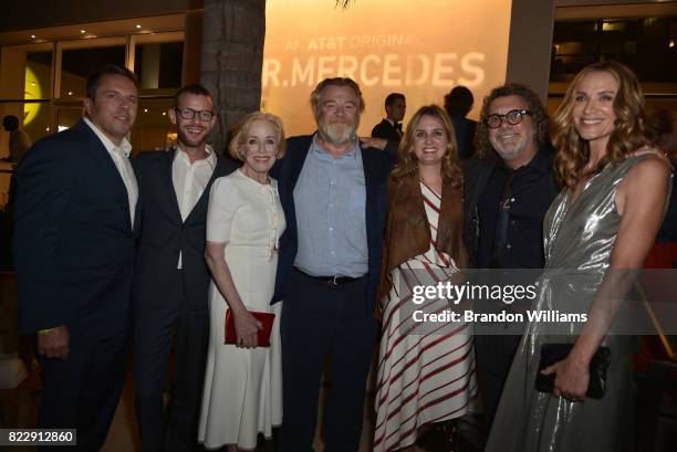 From left to right, head of AT&T AUDIENCE Network Chris Long, actor Harry Treadaway, Holland Taylor, Brendan Gleeson, Jenna Santoianni, EVP,...