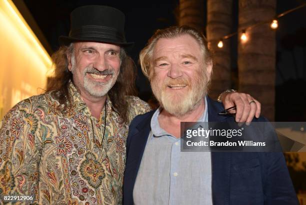 Actor Brendan Gleeson and guest attend the party for the screening of "Mr. Mercedes" during the AT&T AUDIENCE Network Summer TCA Panels at The...