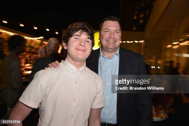 Actor Peyton Wich and a guest attend the party for the screening of "Mr. Mercedes" during the AT&T AUDIENCE Network Summer TCA Panels at The Beverly...