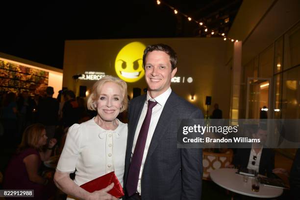 Actor Holland Taylor and a guest attend the party for the screening of "Mr. Mercedes" during the AT&T AUDIENCE Network Summer TCA Panels at The...