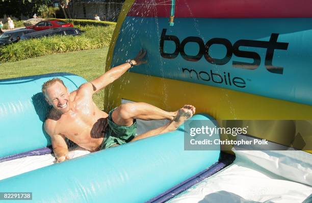 Actor Ian Ziering at the Boost Mobil Barbeque At The Project Beach House on August 9, 2008 n Malibu, California .