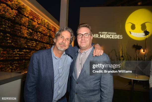 Director Peter Farrelly and guest attend the party for the screening of "Mr. Mercedes" during the AT&T AUDIENCE Network Summer TCA Panels at The...