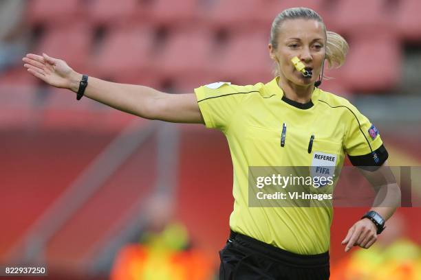 Referee Monika Mularczyk during the UEFA WEURO 2017 Group B group stage match between Russia and Germany at the Galgenwaard Stadium on July 25, 2017...