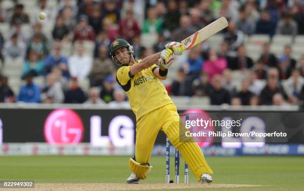 Glenn Maxwell batting for Australia during his innings of 29 not out in the ICC Champions Trophy group match between Australia and New Zealand at...