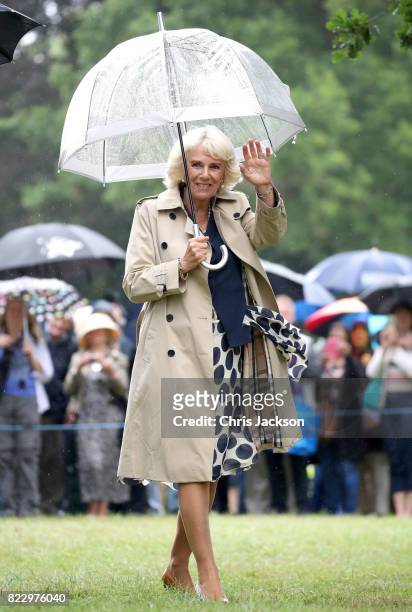 Camilla, Duchess of Cornwall during an official visit to the Sandringham Flower Show at Sandringham on July 26, 2017 in King's Lynn, England. The...