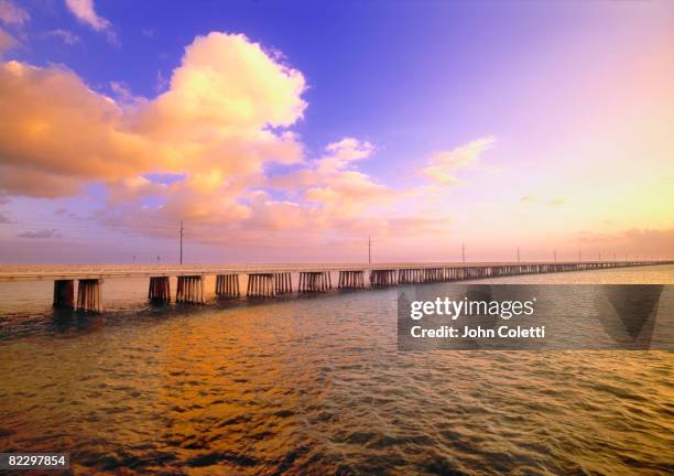 bridge over water at - bahia honda key stock pictures, royalty-free photos & images