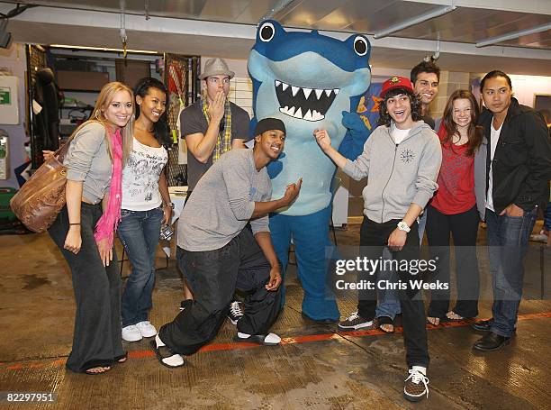 Actresses Andrea Bowen , Denyce Lawson, actors Joshua Henderson, Wesley Jonathan, Adam Sevani, Adrian R'Mante, Joy Lauren and director Jon Chu swim...