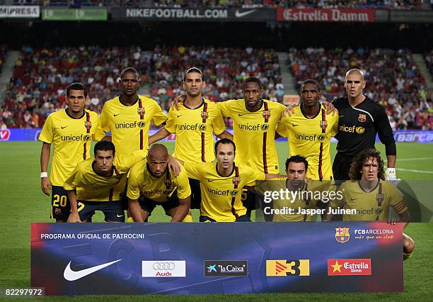 Barcelona players Daniel Alves, Eric Abidal, Rafael Marquez, Seydou Keita, Samuel Eto'o, Victor Valdes and Pedro Rodriguez, Thierry Henry, Andres...