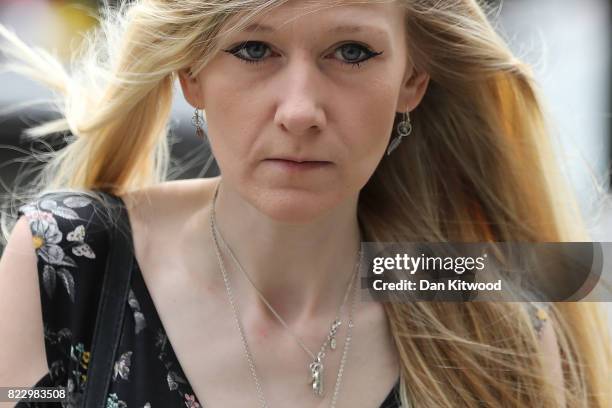 Connie Yates, the mother of terminally ill baby Charlie Gard, arrives at the High Court on July 26, 2017 in London, England. After a five-month...