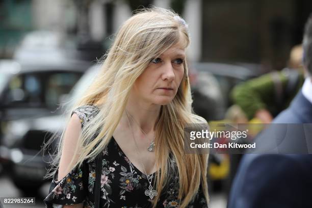 Connie Yates, the mother of terminally ill baby Charlie Gard, arrives at the High Court on July 26, 2017 in London, England. After a five-month...