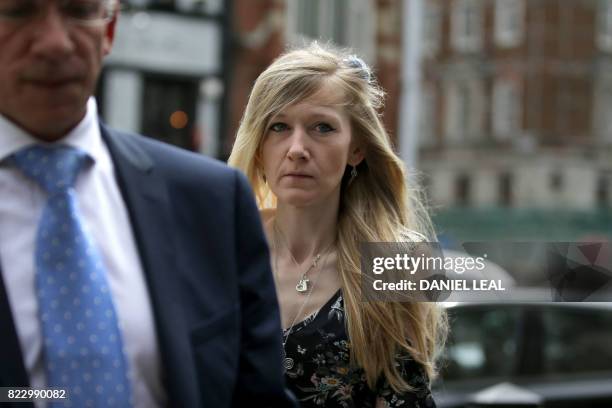 Connie Yates, mother of terminally-ill 11-month-old Charlie Gard, arrives at the Royal Courts of Justice in London on July 26 where a High Court...