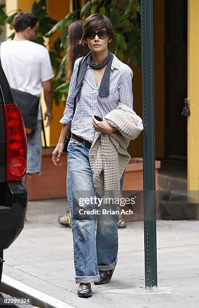 Actress Katie Holmes seen on the streets of Manhattan on August 13, 2008 in New York City.