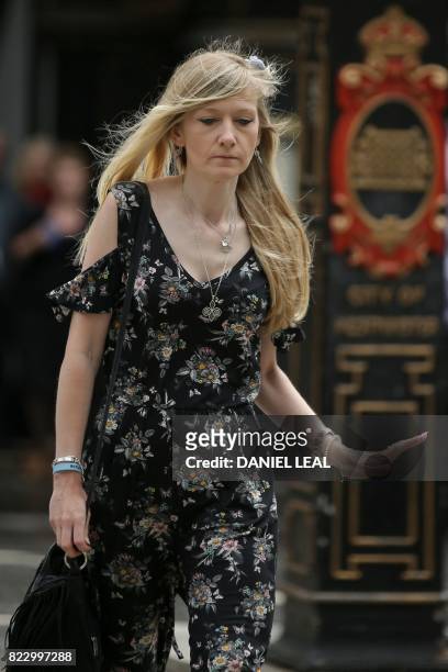 Connie Yates, mother of terminally-ill 11-month-old Charlie Gard, arrives at the Royal Courts of Justice in London on July 26 where a High Court...