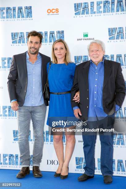 Numa Paulet, Marie Guillard and Jacques Guillard attend "Valerian et la Cite desMille Planetes" Paris Premiere at La Cite Du Cinema on July 25, 2017...