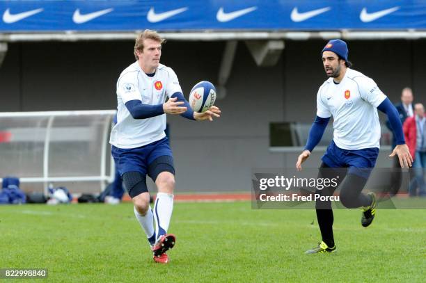 Aurelien ROUGERIE / Yoann HUGET - - Entrainement Equipe de France avant Angleterre/France - Tournoi des 6 Nations 2011 - CNR Marcoussis,