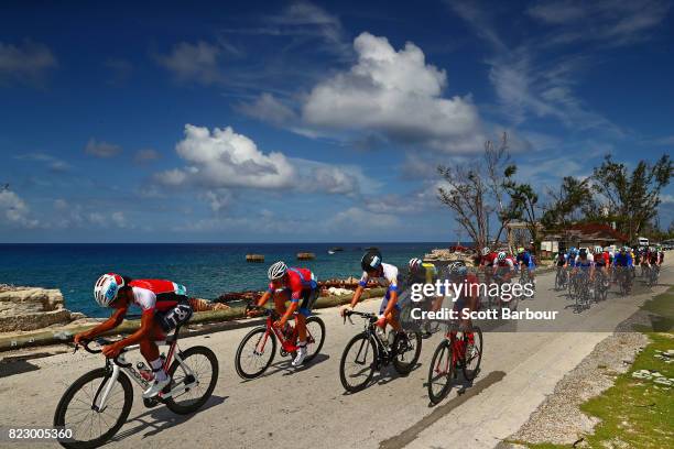 Of XXX competes in the XXXX on day # of the 2017 Youth Commonwealth Games on July 23, 2017 in Nassau, Bahamas.