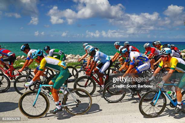 General view during the Boys«s Road Race Cycling Final on day 6 of the 2017 Youth Commonwealth Games on July 23, 2017 in Nassau, Bahamas.