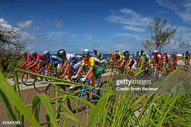 General view during the Boys«s Road Race Cycling Final on day 6 of the 2017 Youth Commonwealth Games on July 23, 2017 in Nassau, Bahamas.