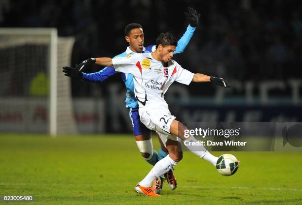 Kevin BRU / Hassane ALLA - - Le Havre / Boulogne - 27eme journee de Ligue 2 -