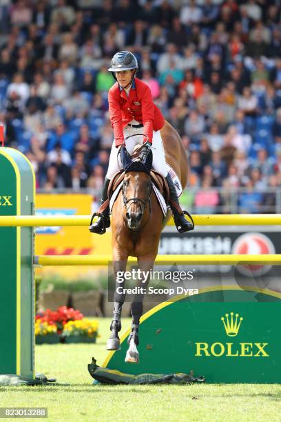 Lauren HOUGH riding OHLALA during the Rolex Grand Prix, part of the Rolex Grand Slam of Show Jumping of the World Equestrian Festival, on July 23,...