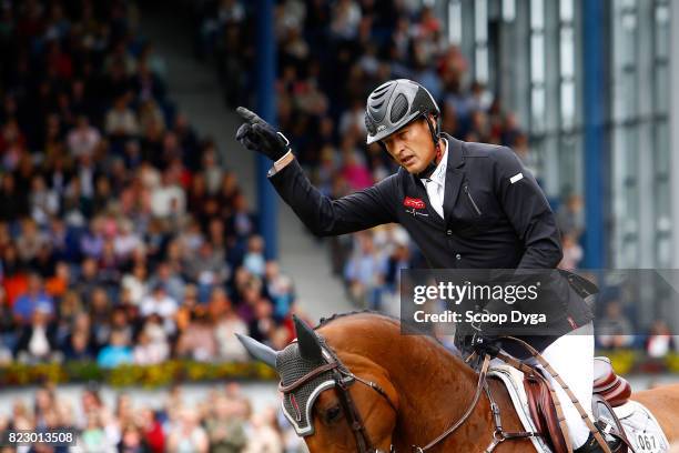 Marc HOUTZAGER riding STERREHOF'S CALIMERO during the Rolex Grand Prix, part of the Rolex Grand Slam of Show Jumping of the World Equestrian...