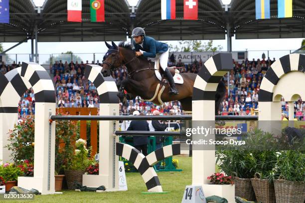 Daniel BLUMAN riding SANCHA LS during the Rolex Grand Prix, part of the Rolex Grand Slam of Show Jumping of the World Equestrian Festival, on July...