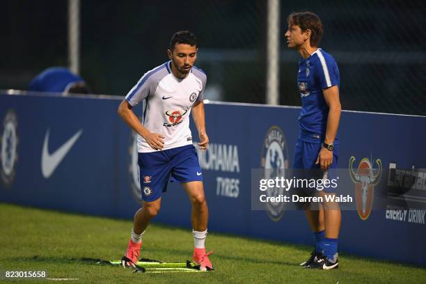 Cristian Cuevas of Chelsea during a training session at the Singapore American School on July 28, 2017 in Singapore.