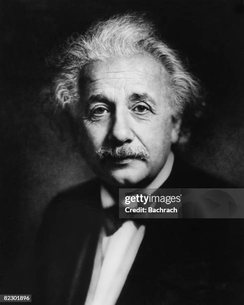 Formal portrait of German theoretical physicist Albert Einstein in formalwear with a black bow tie, Philadelphia, 1936.