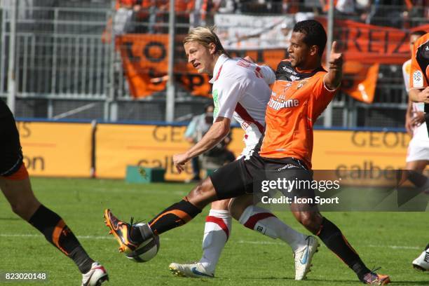 Tomas MICOLA / Jacques Alaixys ROMAO - - Brest / Lorient - 5eme journee de Ligue 1,