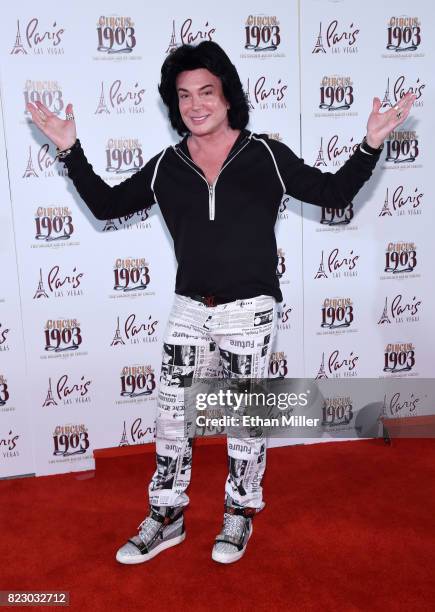 Entertainer Frank Marino arrives at the opening night of "CIRCUS 1903" at Paris Las Vegas on July 25, 2017 in Las Vegas, Nevada.