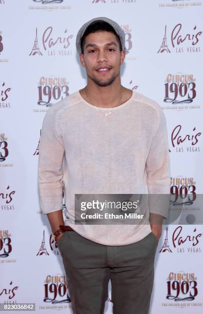Choreographer/performer Luke Broadlick from the show "Magic Mike Live Las Vegas" arrives at the opening night of "CIRCUS 1903" at Paris Las Vegas on...