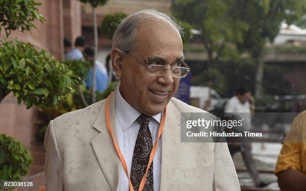 Principal Secretary to PM Narendra Modi, Nripendra Misra after the Newly President Ram Nath Kovind Oath ceremony at Parliament House on July 25, 2017...