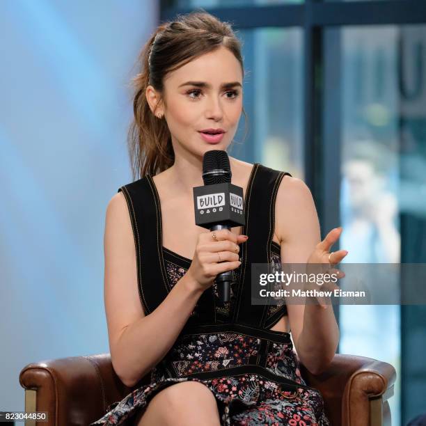 Actress Lily Collins discusses the new series "The Last Tycoon" at Build Studio on July 26, 2017 in New York City.