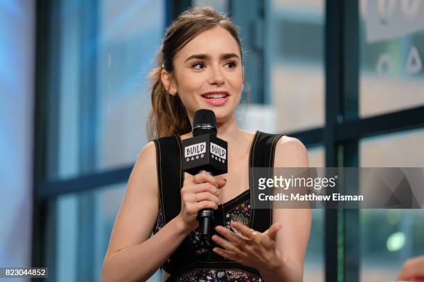 Actress Lily Collins discusses the new series "The Last Tycoon" at Build Studio on July 26, 2017 in New York City.