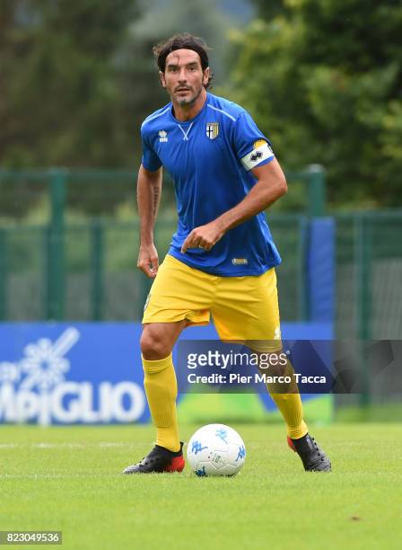 Alessandro Lucarelli in action during the pre-season friendly match between Parma Calcio and Settaurense on July 26, 2017 in Pinzolo near Trento,...