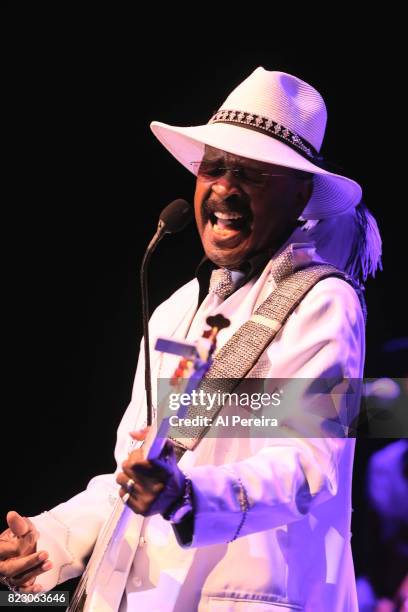 Larry Graham performs during the "Dave Koz and Larry Graham: Side By Side Summer 2017" Tour at Mayo Performing Arts Center on July 25, 2017 in...