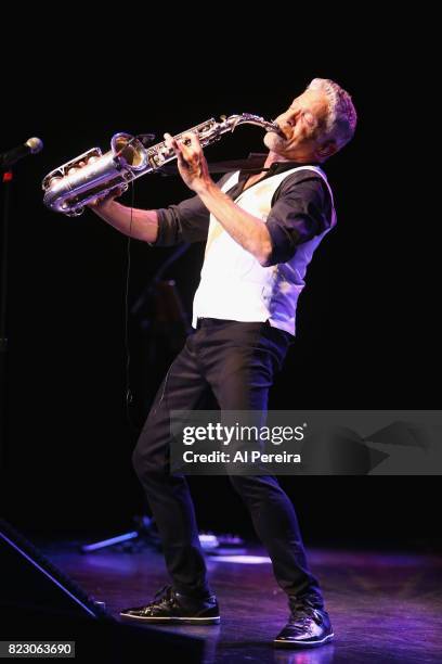 Dave Koz performs during the "Dave Koz and Larry Graham: Side By Side Summer 2017" Tour at Mayo Performing Arts Center on July 25, 2017 in...