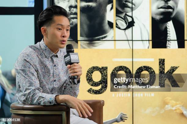 Actor Justin Chon discusses the new film "Gook" at Build Studio on July 26, 2017 in New York City.