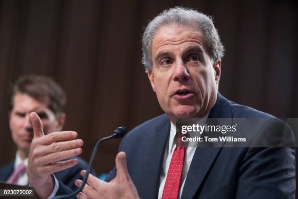 Michael Horowitz, inspector general of the Justice Department, testifies before a Senate Judiciary Committee in Hart Building titled "Oversight of...