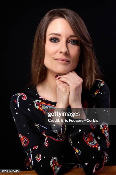 Writer Diane Ducret poses during a portrait session in Paris, France on .