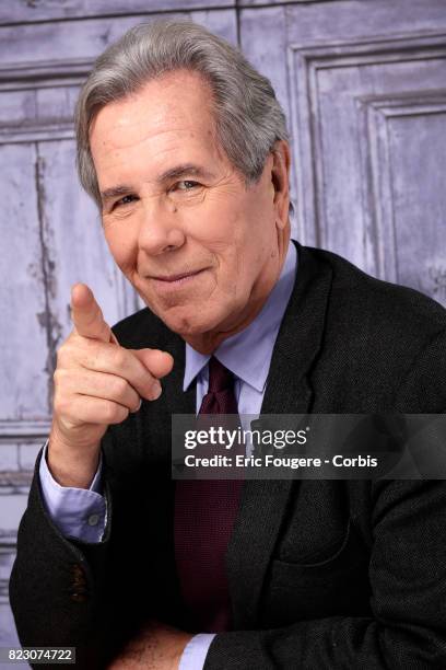 Politician Jean-Louis Debré poses during a portrait session in Paris, France on .