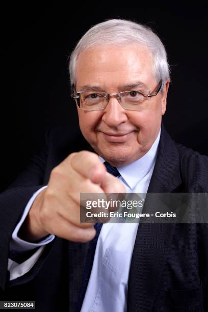 Politician Jean-Paul Huchon poses during a portrait session in Paris, France on .