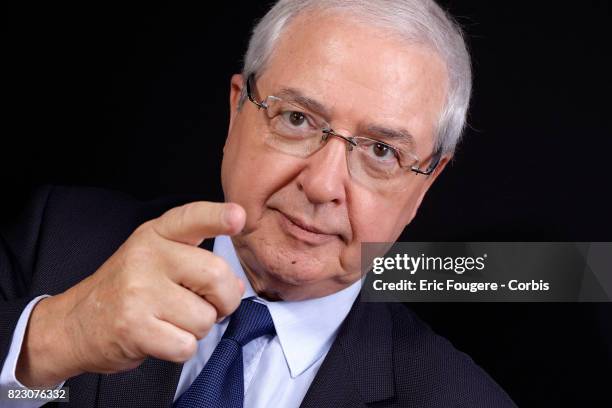 Politician Jean-Paul Huchon poses during a portrait session in Paris, France on .