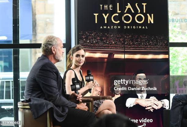 Kelsey Grammer and Lily Collins attend the Build Series to discuss the Amazon new series 'The Last Tycoon' at Build Studio on July 26, 2017 in New...