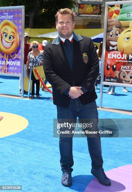 Host James Corden arrives at the premiere of 'The Emoji Movie' at Regency Village Theatre on July 23, 2017 in Westwood, California.