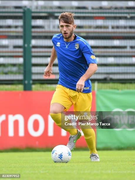 Francesco Galuppini of Parma Calcio in action during the pre-season friendly match between Parma Calcio and Settaurense on July 26, 2017 in Pinzolo...