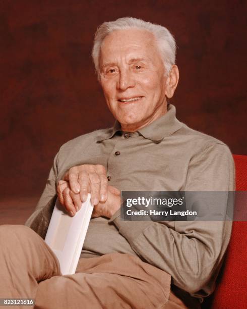 Actor and author Kirk Douglas poses for a portrait in 2005 in Los Angeles, California.