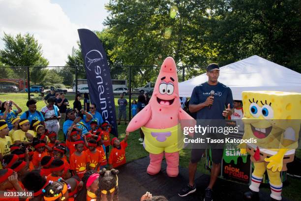 Lance Thomas Laureus Ambassador and New York Knicks Player took part in the Worldwide Day of Play on July 26, 2017 in Washington, DC.