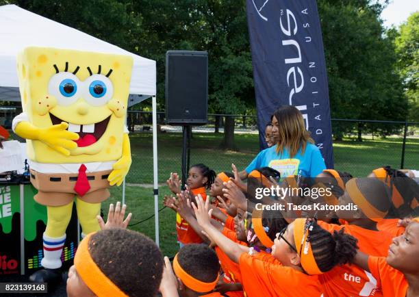 SpongeBob takes part in the Worldwide Day of Play on July 26, 2017 in Washington, DC.